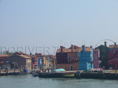 Island of Burano in the Venetian lagoon